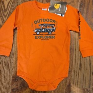 Carhartt Orange 'Outdoor Explorer' Long-Sleeve Infant Bodysuit NWT